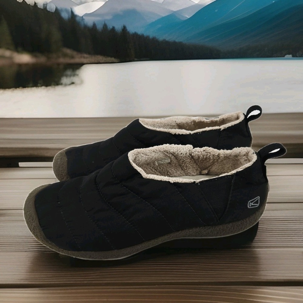 Men's Keen Howser II Black Slip‎ On Slippers Shoes Size 12 Rubber Bottoms